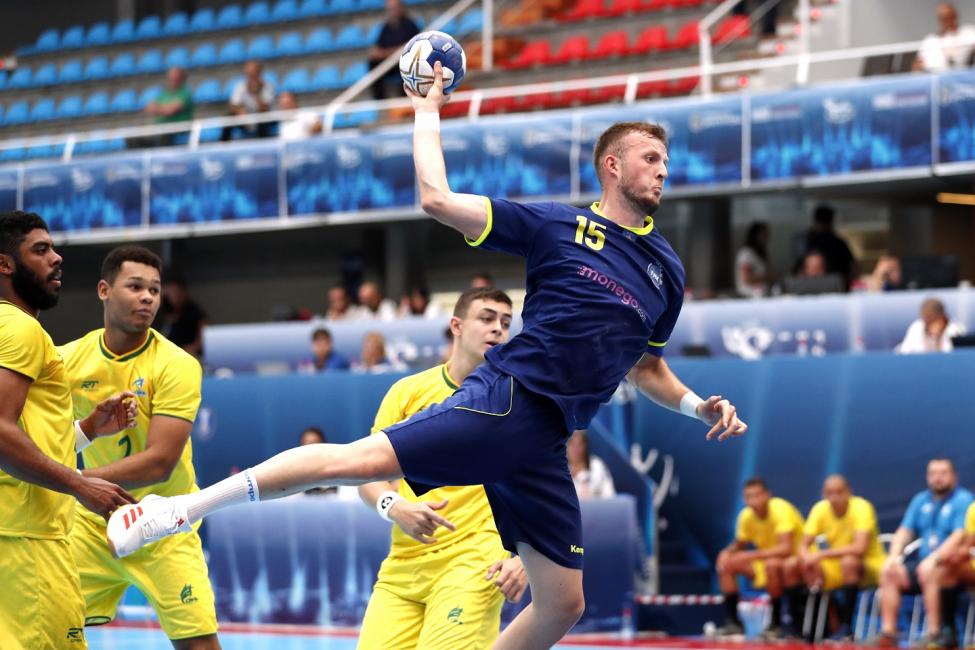 Festim Mustafa ne akcion gjate kampionatit boteror per juniore ne SPanje 2019